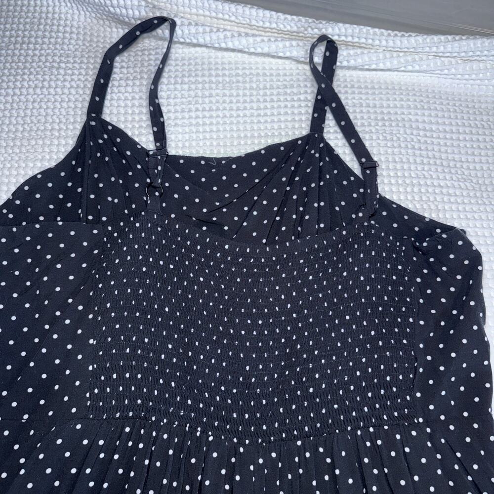 Old Navy Jumpsuit Womens 4X Black Polka Dot Sleeveless Pockets Smocked Back EUC - Picture 15 of 16